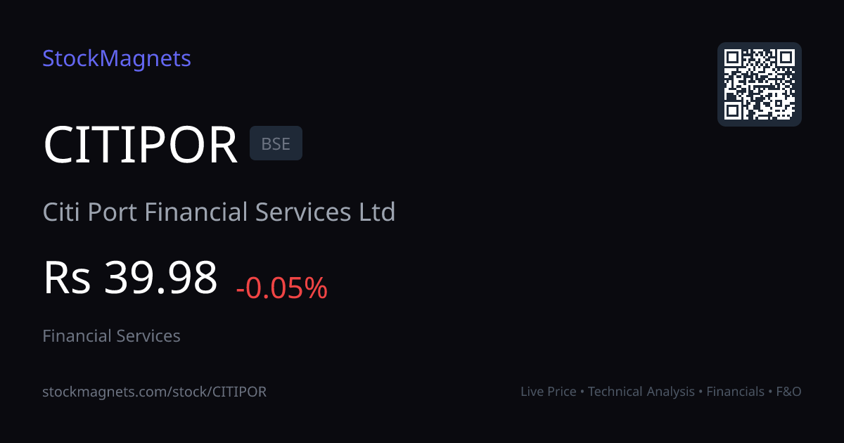Citi Port Financial Services Ltd (CITIPOR) Stock Price ₹40.00 -1.16% ...